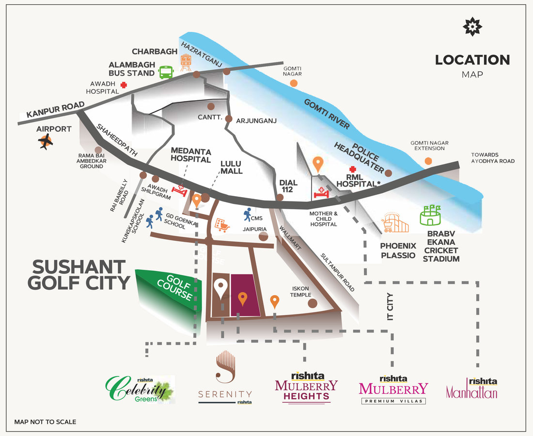 Location map of Rishita Mulberry Heights